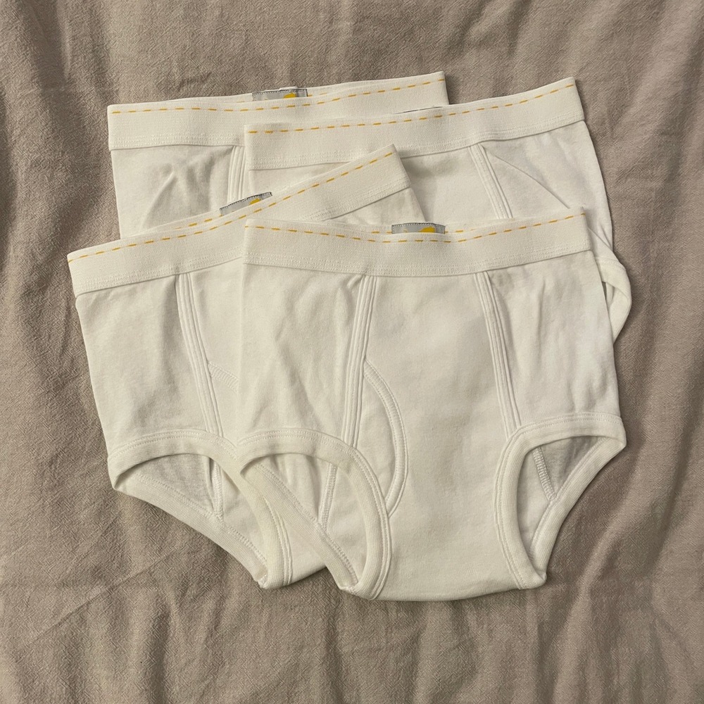 NEW Tiger Briefs Boys 10-12 White 4 Pack Cotton Underwear